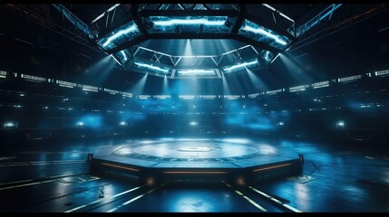 Aufkleber - Ring arena for boxing fight and MMA championship competitions.