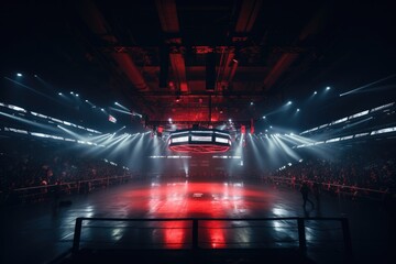 Aufkleber - Ring arena for boxing fight and MMA championship competitions.
