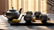 A traditional Chinese tea set UHD wallpaper Stock Photographic Image