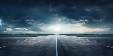 Wall Mural - the horizon and the cloudy sky as a background, in the foreground an empty square.