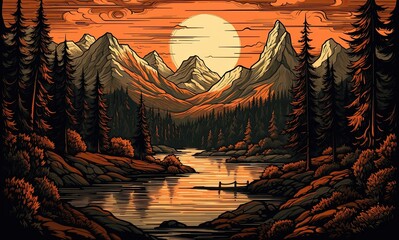 Landscape vector illustration