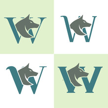 Initials Logo Design Alphabet Letter W I Wolf Logo Design Concept