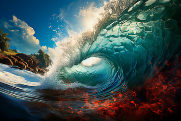 Wall Mural - sea background and waves