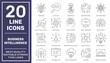 Set of business icons, teamwork, working, management. Business Intelligence vector icons. Editable Stroke. EPS 10