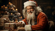 © aviavlad - Santa Claus with gifts, creative image in the office