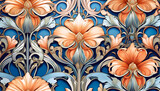 Fototapeta  - seamless pattern with flowers