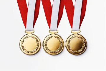 gold medal with ribbon