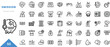emission outline icon collection. Minimal linear icon pack. Vector illustration
