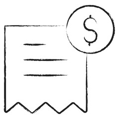 Poster - Hand drawn Dollar Invoice icon