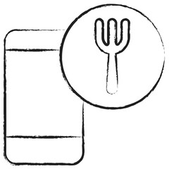 Sticker - Hand drawn Mobile Food icon