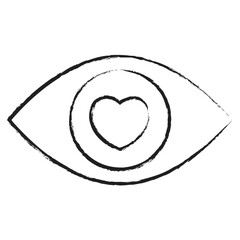 Wall Mural - Hand drawn Valentine Eye icon