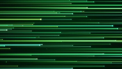 Wall Mural - green energy star light trail background, long exposure fast streak line motion, colorful futuristic