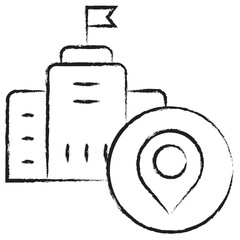 Sticker - Hand drawn School Location icon