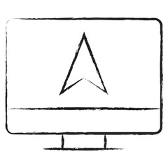 Poster - Hand drawn Monitor Navigation icon