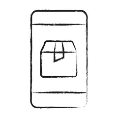 Sticker - Hand drawn Mobile Package Box icon