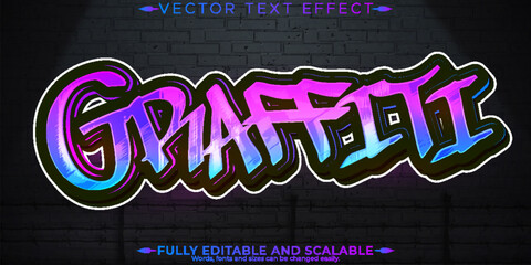 Wall Mural - Graffiti text effect, editable spray and street text style