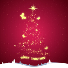 Sticker - Merry Christmas background.