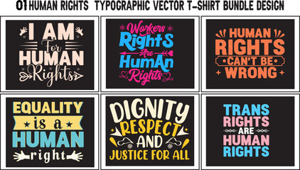 Wall Mural - 01 Human Right Typography T-shirt Bundle Design