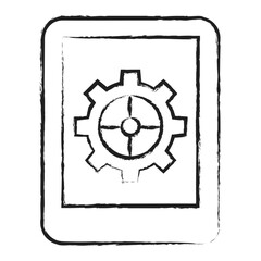 Canvas Print - Hand drawn Tablet Settings icon