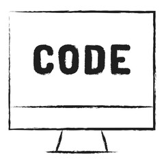 Hand drawn Monitor Code icon
