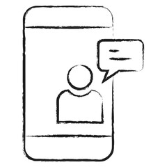 Wall Mural - Hand drawn Online User Chat icon