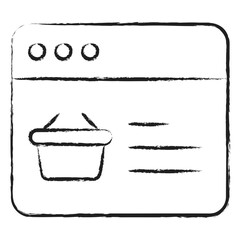 Sticker - Hand drawn Online Basket icon