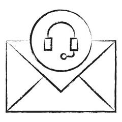 Poster - Hand drawn Mail headphone icon