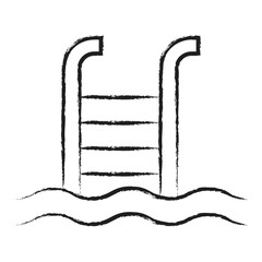 Sticker - Hand drawn Swimming pool icon