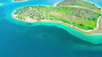 Poster - Heart Island aerial view in Croatia. Galesnjak, the heart-shaped Croatian island