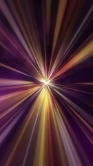 Wall Mural - Vertical video - Interstellar hyperspace motion background. Flying at warp speed through glowing neon star light beams and multicolored gas clouds. 