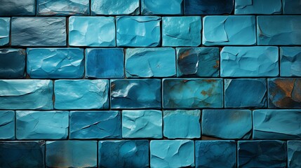 Poster - Turquoise Ceramic Wall Texture Background