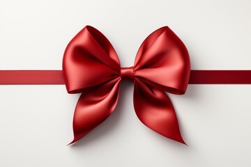 Wall Mural - Bow for decorating gifts on a light plain background. Merry christmas and happy new year concept