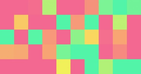 Wall Mural - animated multicolored pixel background. 4k resolution abstract pixel motion design transition. pixel