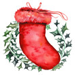 Czerwona skarpetka świąteczna ilustracja