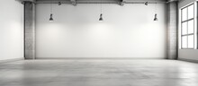 Spotlit Grey Floor In White And Gray Studio Backdrop