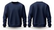 front navy blue sweatshirt, back navy blue sweatshirt, set of navy blue sweatshirt, navy blue sweatshirt, navy blue sweatshirt mockup, navy blue sweatshirt isolated, sweat shirt, easy to cut out
