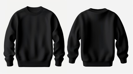 Wall Mural - front black sweatshirt, back black sweatshirt, set of black sweatshirt, black sweatshirt, black sweatshirt mockup, black sweatshirt template, black sweatshirt isolated, sweat shirt, easy to cut out