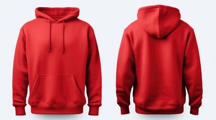Wall Mural - front red hoodie, back red hoodie, set of red hoodies, red hoodie, red hoody, hoodie mockup, red hoodie mockup, red hoodie template, red hoodie isolated, easy to cut out, hoodie cutout