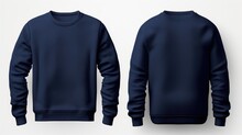 Front Navy Blue Sweatshirt, Back Navy Blue Sweatshirt, Set Of Navy Blue Sweatshirt, Navy Blue Sweatshirt, Navy Blue Sweatshirt Mockup, Navy Blue Sweatshirt Isolated, Sweat Shirt, Easy To Cut Out
