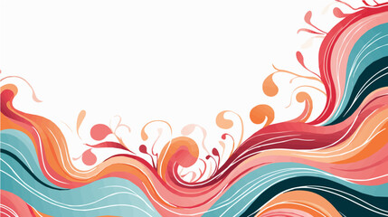 Wall Mural - hand paint Seamless doodle simple art. Wave background.