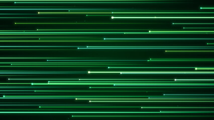Wall Mural - green energy star light trail background, long exposure fast streak line motion, colorful futuristic