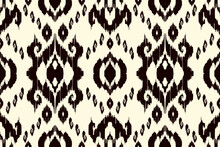 Ikat Paisley Embroidery On The Fabric In Indonesia,India And Asian Countries.geometric Ethnic Oriental Seamless Pattern.Aztec Style. Illustration.design For Texture,fabric,clothing,wrapping,carpet.