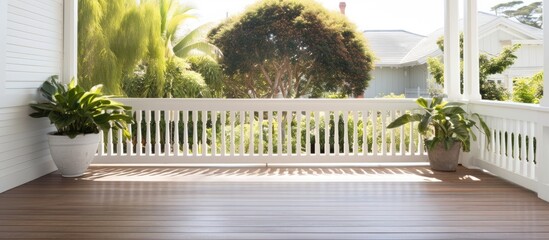 Canvas Print - Contemporary bright timber home with outdoor balcony and verandah