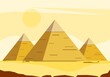 Egypt ancient pyramids of giza egyptian pharaoh tomb on sand desert in day time flat vector design