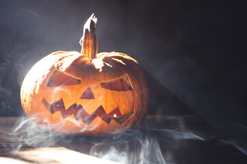 Halloween pumpkin in a spooky night