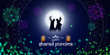 Vector Illustration Of Happy Sharad Purnima Social Media Feed Template