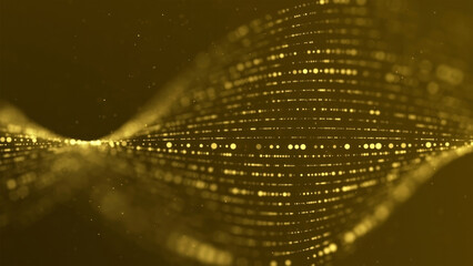 Wall Mural - beautiful elegant golden dot line wave background