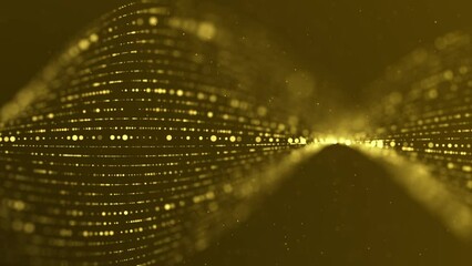 Wall Mural - beautiful elegant golden dot line wave background