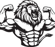 Lion Bodybuilder Vector