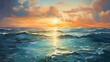 Sun reflections on the sea: a bright and beautiful seascape for calming and uplifting designs